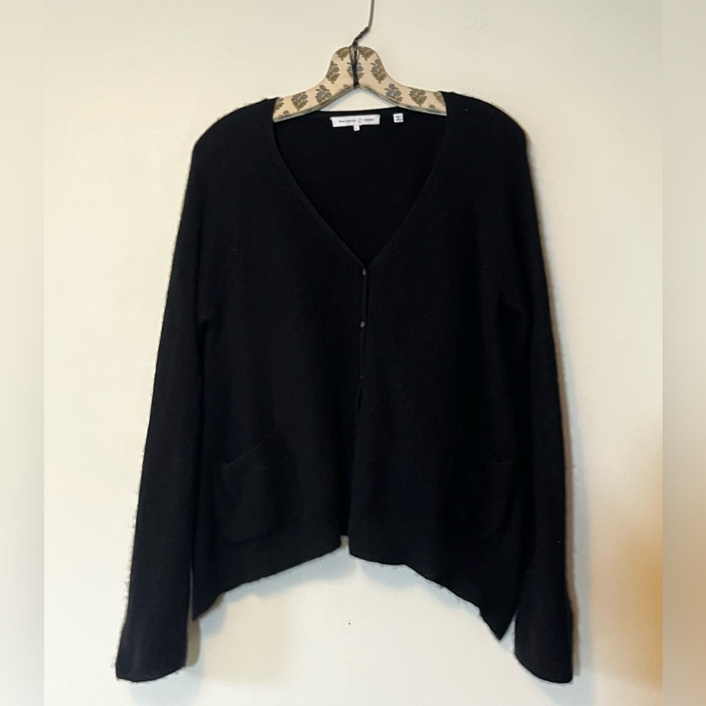 SHOPBOP Bop Basics 100% Cashmere Black Cardigan Sweater Size Large